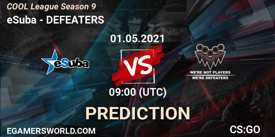 eSuba - DEFEATERS: прогноз. 01.05.2021 at 09:00, Counter-Strike (CS2), COOL League Season 9