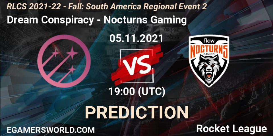 Dream Conspiracy - Nocturns Gaming: прогноз. 05.11.2021 at 19:00, Rocket League, RLCS 2021-22 - Fall: South America Regional Event 2