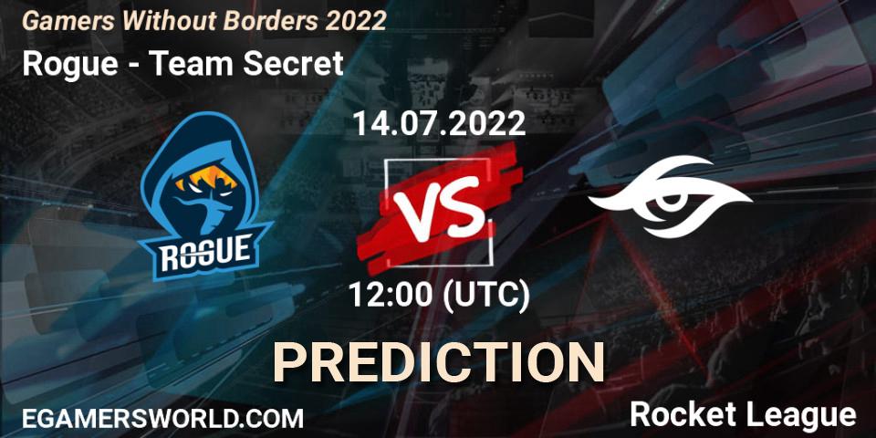 Rogue - Team Secret: прогноз. 14.07.2022 at 12:00, Rocket League, Gamers Without Borders 2022