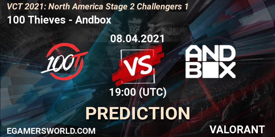 100 Thieves - Andbox: прогноз. 08.04.2021 at 19:00, VALORANT, VCT 2021: North America Stage 2 Challengers 1