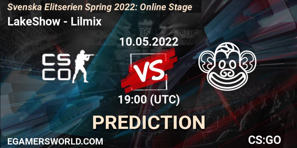 LakeShow - Lilmix: прогноз. 10.05.2022 at 19:00, Counter-Strike (CS2), Svenska Elitserien Spring 2022: Online Stage