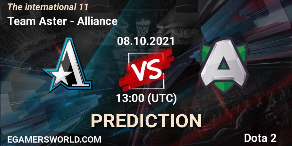 Team Aster - Alliance: прогноз. 08.10.2021 at 14:18, Dota 2, The Internationa 2021