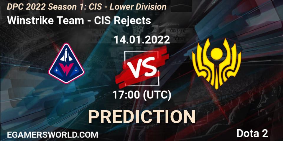 Winstrike Team - CIS Rejects: прогноз. 14.01.22, Dota 2, DPC 2022 Season 1: CIS - Lower Division