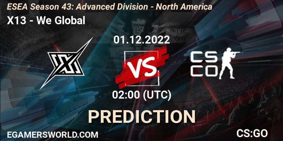 X13 - We Global: прогноз. 01.12.22, CS2 (CS:GO), ESEA Season 43: Advanced Division - North America