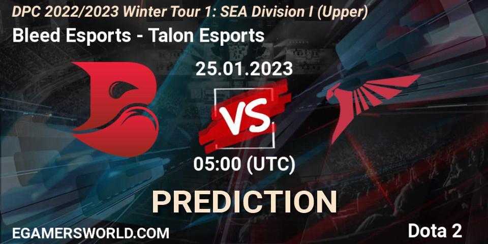 Bleed Esports - Talon Esports: прогноз. 25.01.23, Dota 2, DPC 2022/2023 Winter Tour 1: SEA Division I (Upper)