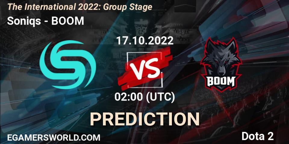 Soniqs - BOOM: прогноз. 17.10.22, Dota 2, The International 2022: Group Stage