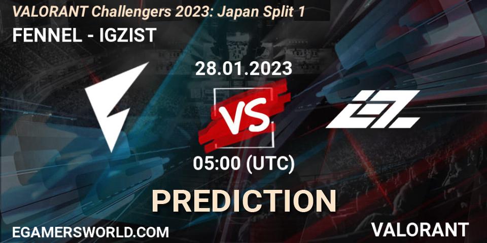 FENNEL - IGZIST: прогноз. 28.01.2023 at 05:00, VALORANT, VALORANT Challengers 2023: Japan Split 1