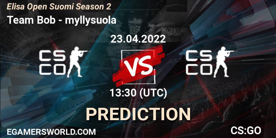Team Bob - myllysuola: прогноз. 23.04.2022 at 13:30, Counter-Strike (CS2), Elisa Open Suomi Season 2
