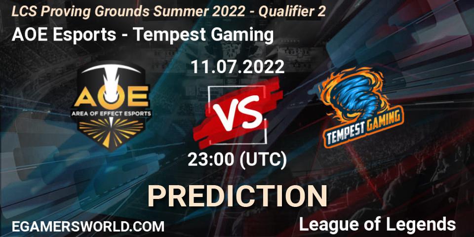 AOE Esports - Tempest Gaming: прогноз. 11.07.2022 at 23:00, LoL, LCS Proving Grounds Summer 2022 - Qualifier 2