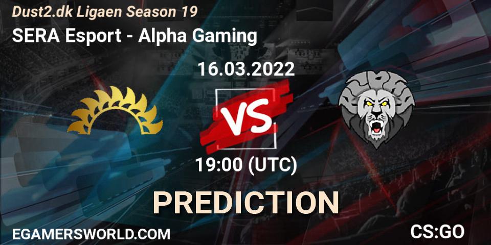 SERA Esport - Alpha Gaming: прогноз. 16.03.2022 at 19:00, Counter-Strike (CS2), Dust2.dk Ligaen Season 19