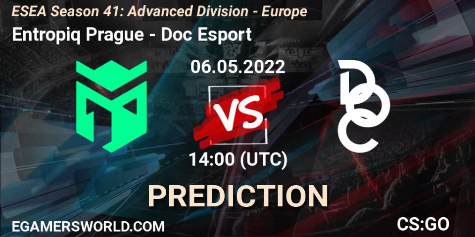 Entropiq Prague - Doc Esport: прогноз. 06.05.2022 at 14:00, Counter-Strike (CS2), ESEA Season 41: Advanced Division - Europe