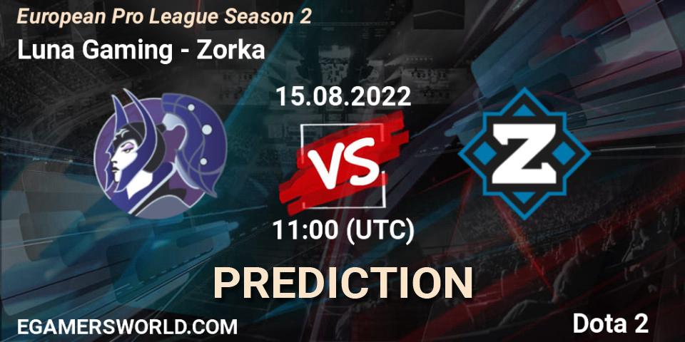 Luna Gaming - Zorka: прогноз. 15.08.2022 at 11:00, Dota 2, European Pro League Season 2
