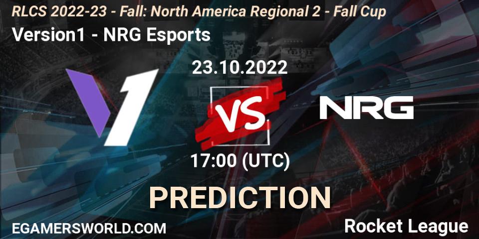 Version1 - NRG Esports: прогноз. 23.10.2022 at 17:00, Rocket League, RLCS 2022-23 - Fall: North America Regional 2 - Fall Cup