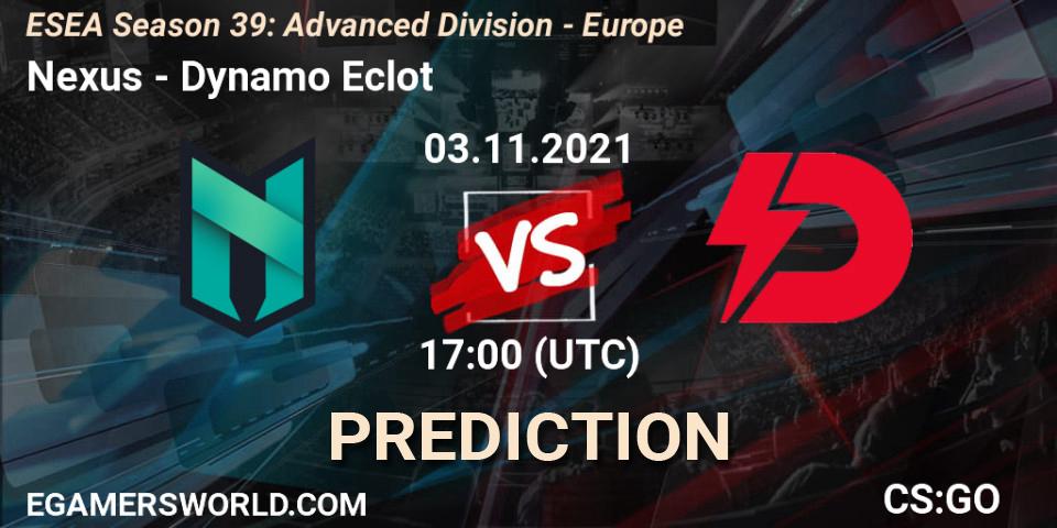 Nexus - Dynamo Eclot: прогноз. 03.11.21, CS2 (CS:GO), ESEA Season 39: Advanced Division - Europe