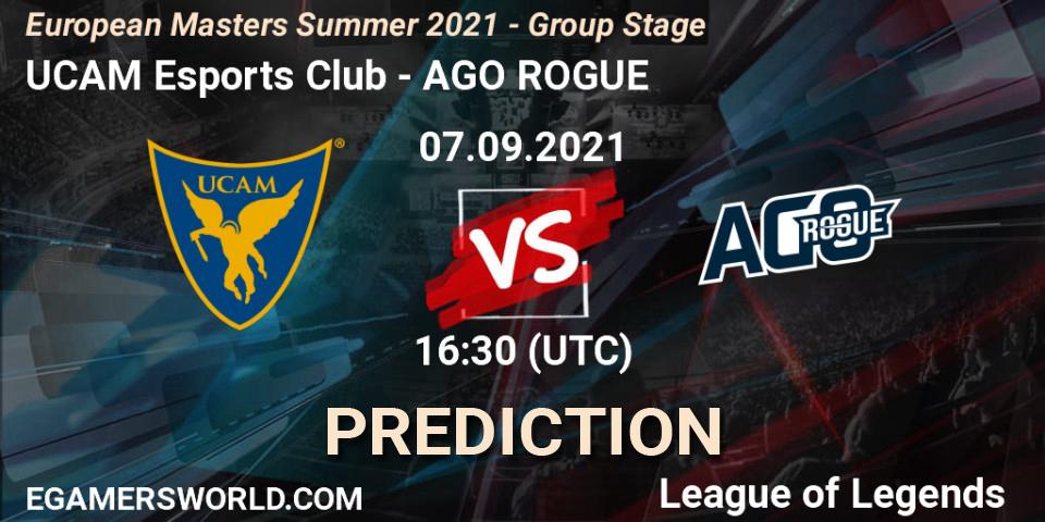 UCAM Esports Club - AGO ROGUE: прогноз. 07.09.2021 at 16:30, LoL, European Masters Summer 2021 - Group Stage