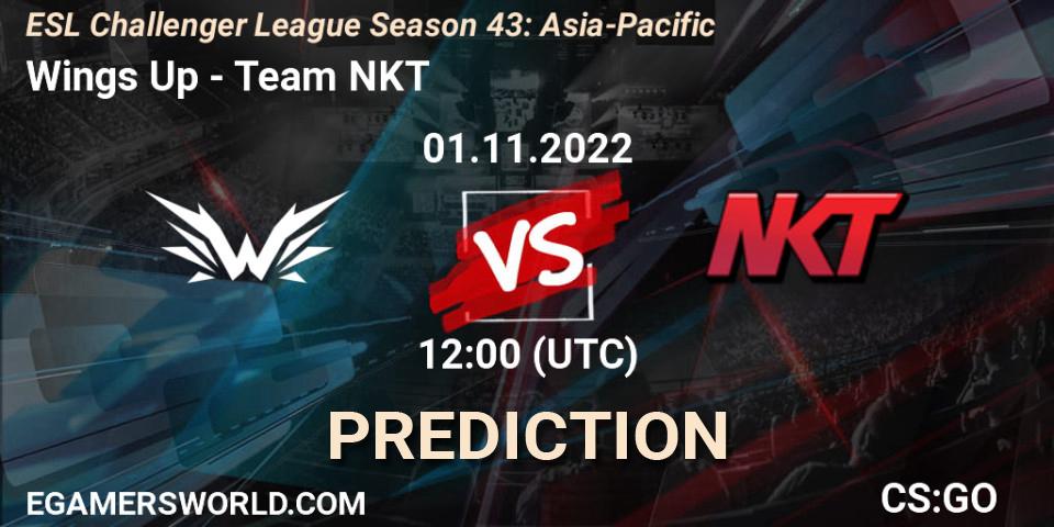 Wings Up - Team NKT: прогноз. 01.11.2022 at 12:00, Counter-Strike (CS2), ESL Challenger League Season 43: Asia-Pacific