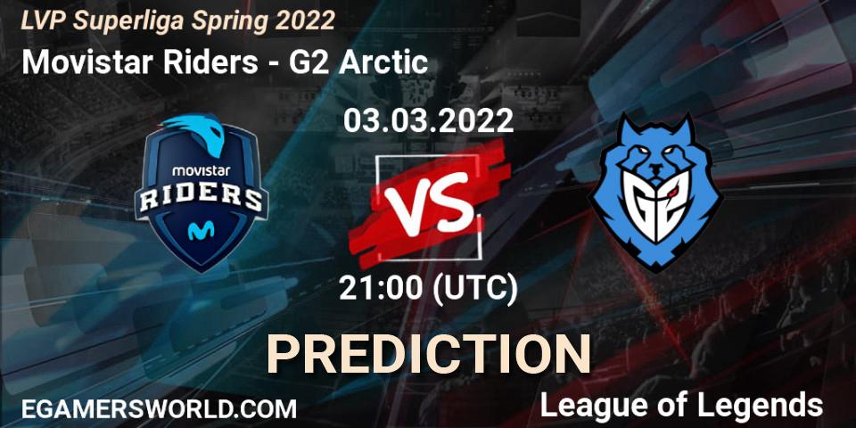 Movistar Riders - G2 Arctic: прогноз. 03.03.2022 at 21:00, LoL, LVP Superliga Spring 2022