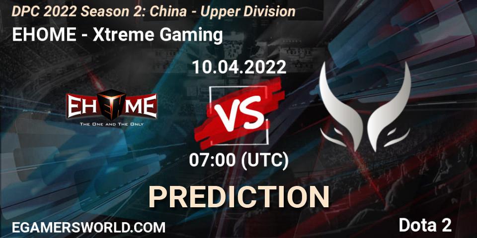 EHOME - Xtreme Gaming: прогноз. 13.04.2022 at 09:57, Dota 2, DPC 2021/2022 Tour 2 (Season 2): China Division I (Upper)