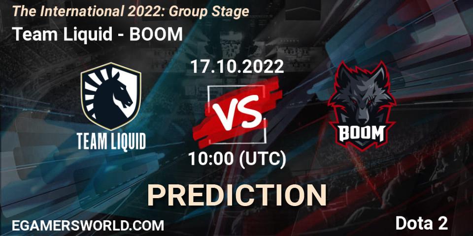 Team Liquid - BOOM: прогноз. 17.10.2022 at 13:35, Dota 2, The International 2022: Group Stage
