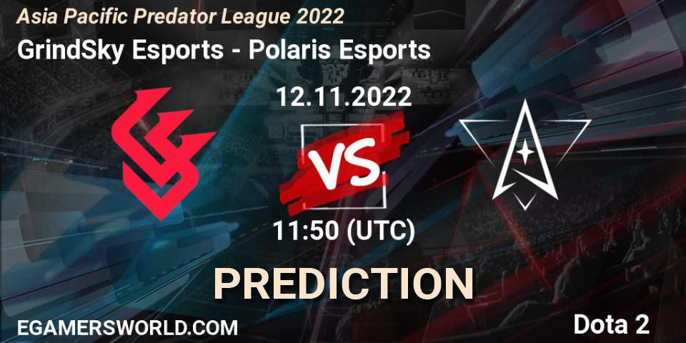 GrindSky Esports - Polaris Esports: прогноз. 12.11.2022 at 12:08, Dota 2, Asia Pacific Predator League 2022