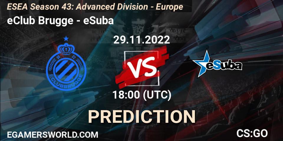eClub Brugge - eSuba: прогноз. 29.11.22, CS2 (CS:GO), ESEA Season 43: Advanced Division - Europe