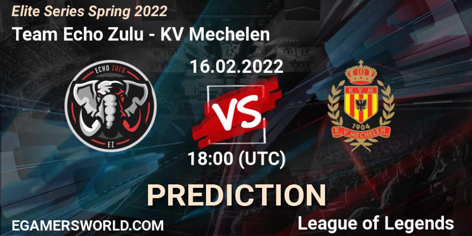 Team Echo Zulu - KV Mechelen: прогноз. 16.02.2022 at 18:00, LoL, Elite Series Spring 2022