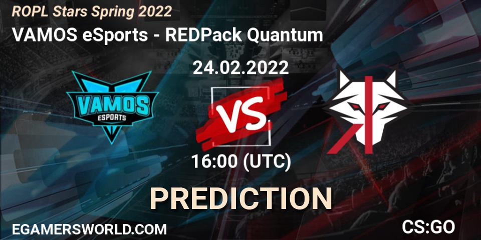 VAMOS eSports - REDPack Quantum: прогноз. 24.02.2022 at 19:00, Counter-Strike (CS2), ROPL Stars Spring 2022