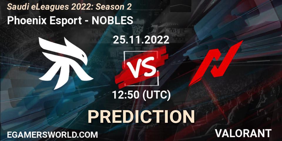 Phoenix Esport - NOBLES: прогноз. 25.11.2022 at 12:50, VALORANT, Saudi eLeagues 2022: Season 2