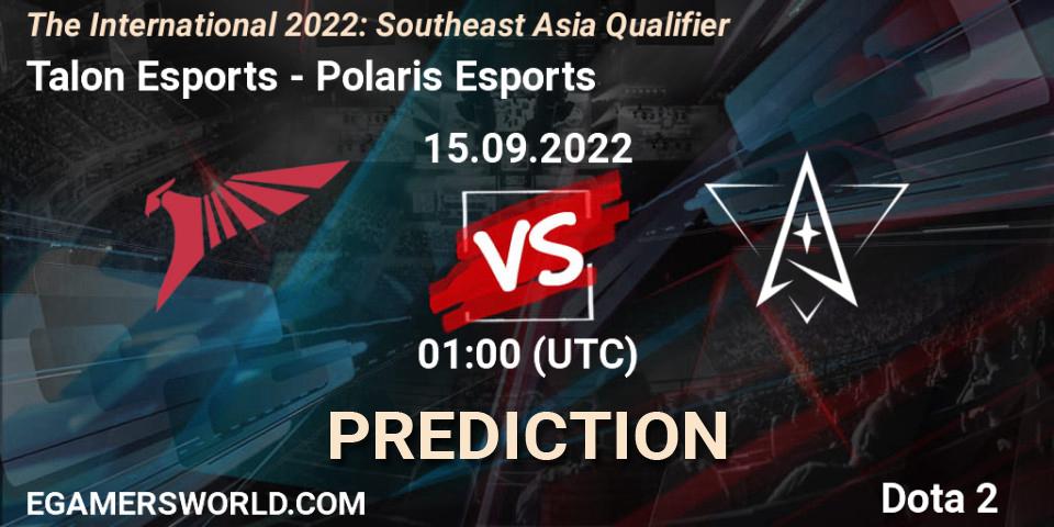 Talon Esports - Polaris Esports: прогноз. 15.09.2022 at 00:59, Dota 2, The International 2022: Southeast Asia Qualifier