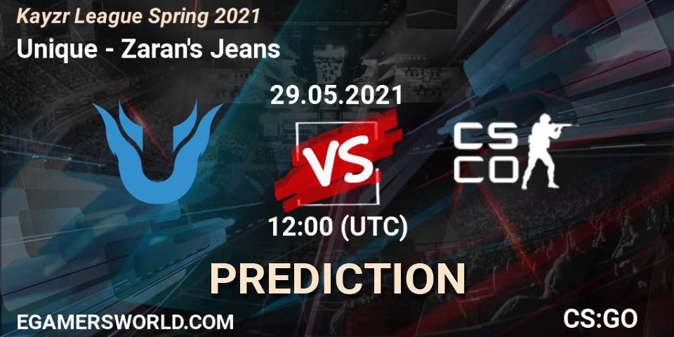Unique - Zaran's Jeans: прогноз. 29.05.2021 at 12:00, Counter-Strike (CS2), Kayzr League Spring 2021