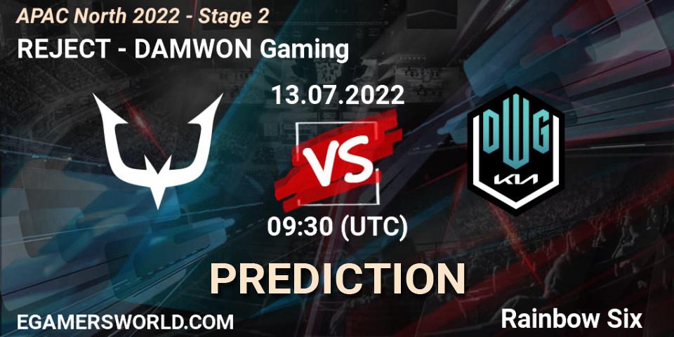 REJECT - DAMWON Gaming: прогноз. 13.07.2022 at 09:30, Rainbow Six, APAC North 2022 - Stage 2