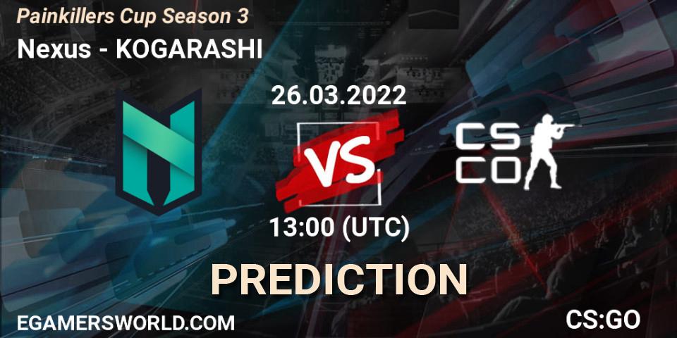 Nexus - KOGARASHI: прогноз. 28.03.2022 at 15:00, Counter-Strike (CS2), Painkillers Cup Season 3