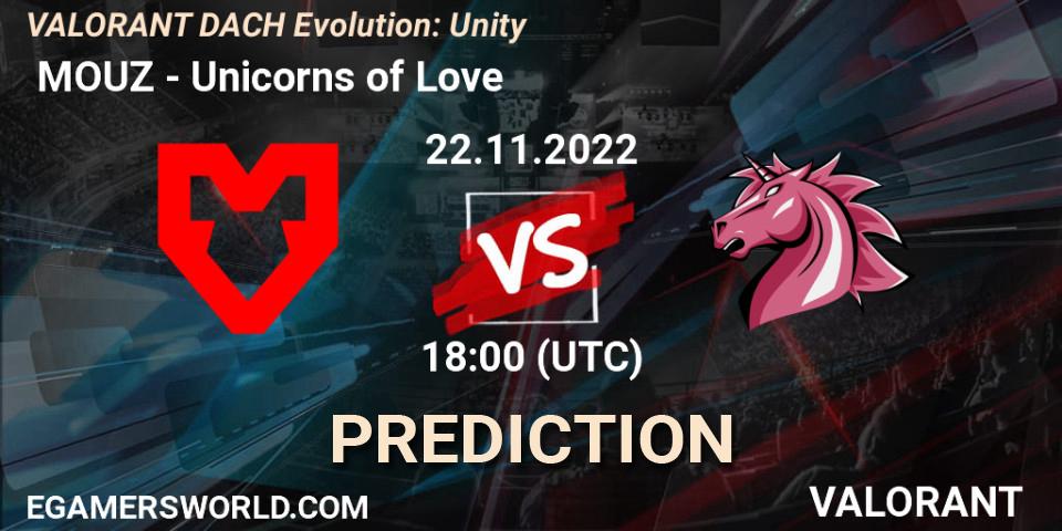  MOUZ - Unicorns of Love: прогноз. 22.11.2022 at 18:00, VALORANT, VALORANT DACH Evolution: Unity