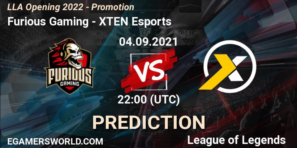 Furious Gaming - XTEN Esports: прогноз. 04.09.2021 at 22:00, LoL, LLA Opening 2022 - Promotion