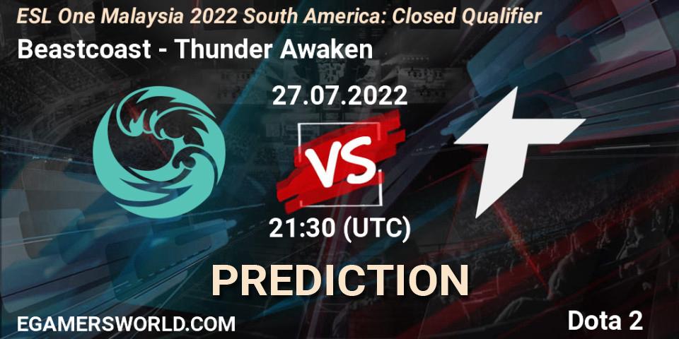 Beastcoast - Thunder Awaken: прогноз. 27.07.2022 at 21:41, Dota 2, ESL One Malaysia 2022 South America: Closed Qualifier