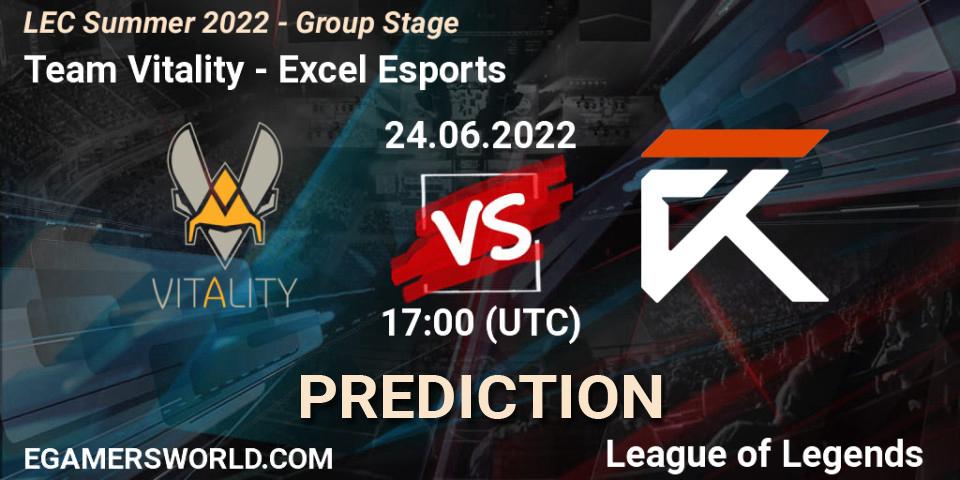 Team Vitality - Excel Esports: прогноз. 24.06.2022 at 17:00, LoL, LEC Summer 2022 - Group Stage