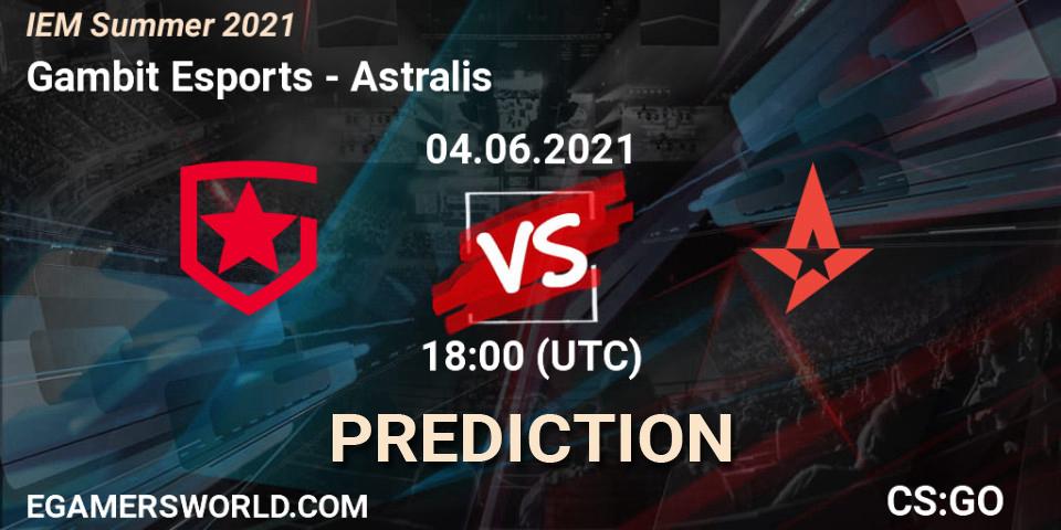 Gambit Esports - Astralis: прогноз. 04.06.21, CS2 (CS:GO), IEM Summer 2021