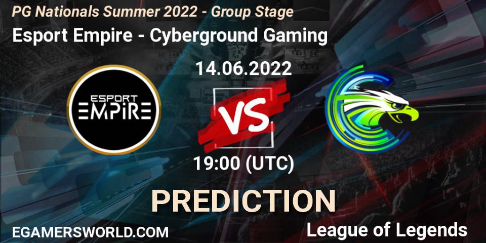 Esport Empire - Cyberground Gaming: прогноз. 14.06.2022 at 19:00, LoL, PG Nationals Summer 2022 - Group Stage