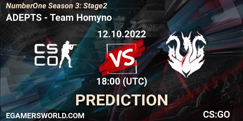 ADEPTS - Team Homyno: прогноз. 12.10.2022 at 18:00, Counter-Strike (CS2), NumberOne Season 3: Stage 2