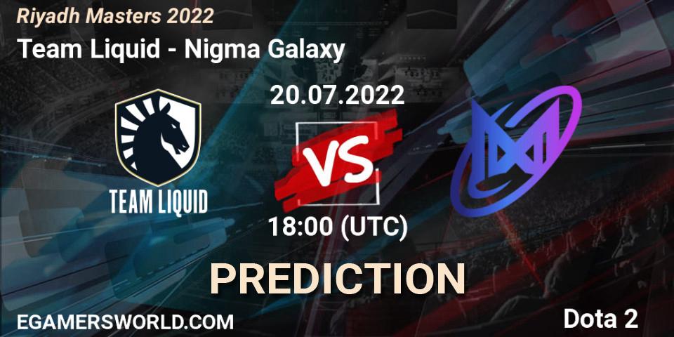 Team Liquid - Nigma Galaxy: прогноз. 20.07.2022 at 18:00, Dota 2, Riyadh Masters 2022