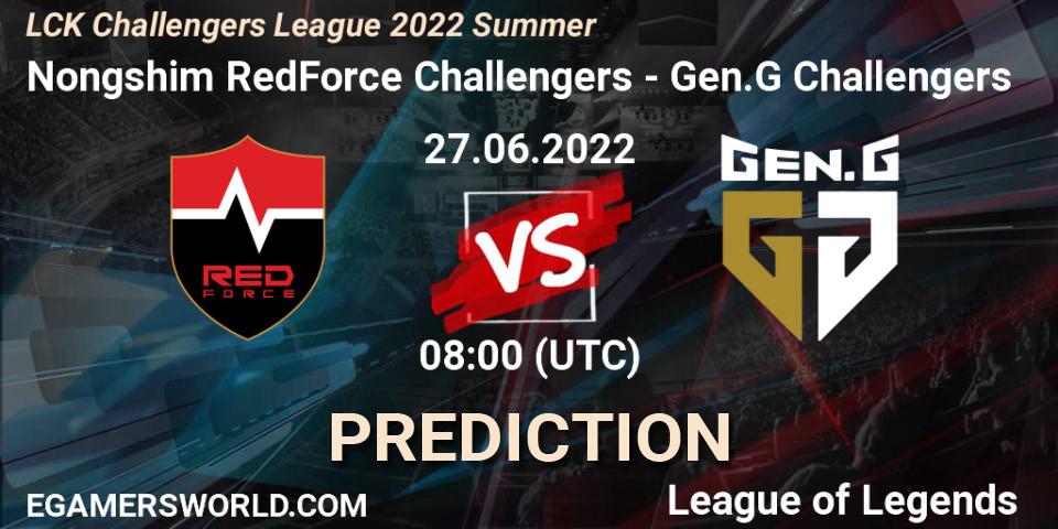 Nongshim RedForce Challengers - Gen.G Challengers: прогноз. 27.06.2022 at 08:00, LoL, LCK Challengers League 2022 Summer