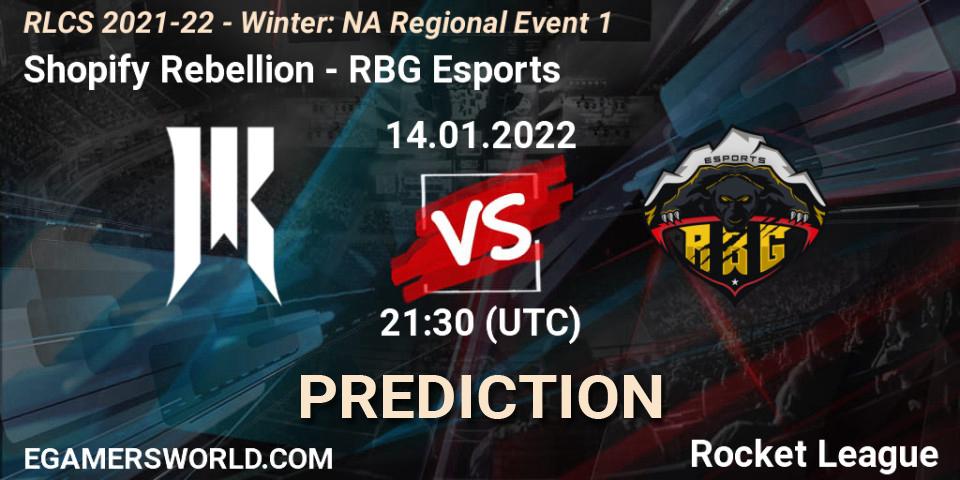 Shopify Rebellion - RBG Esports: прогноз. 14.01.22, Rocket League, RLCS 2021-22 - Winter: NA Regional Event 1