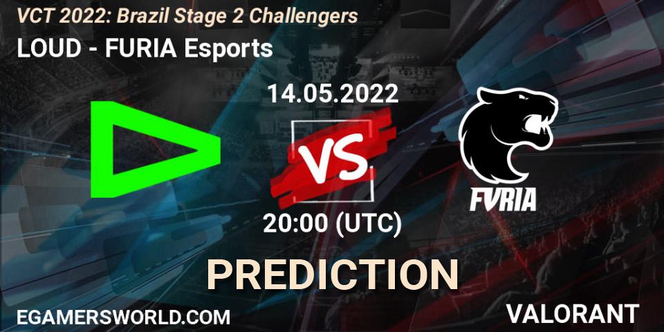 LOUD - FURIA Esports: прогноз. 14.05.2022 at 20:20, VALORANT, VCT 2022: Brazil Stage 2 Challengers