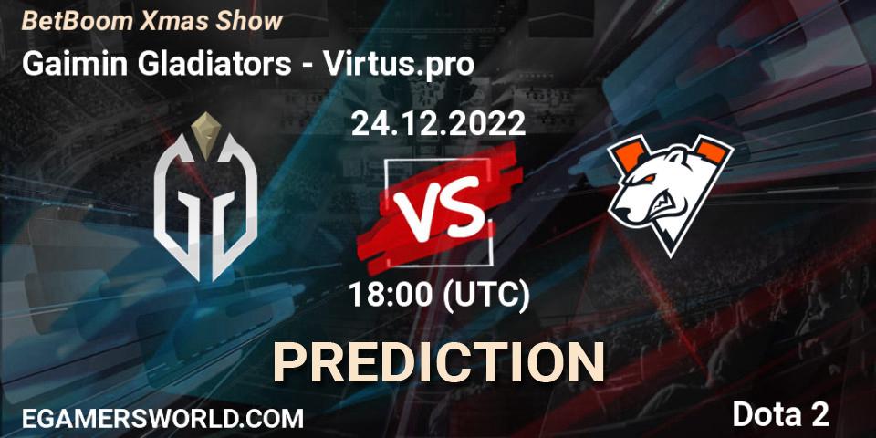 Gaimin Gladiators - Virtus.pro: прогноз. 24.12.22, Dota 2, BetBoom Xmas Show