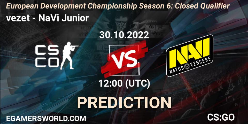 vezet - NaVi Junior: прогноз. 30.10.2022 at 12:00, Counter-Strike (CS2), European Development Championship Season 6: Closed Qualifier