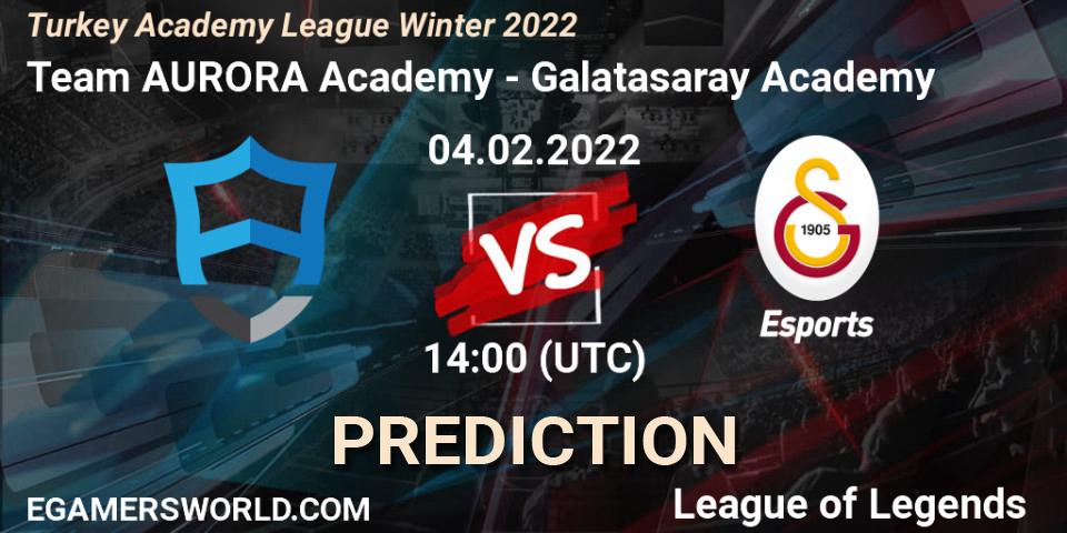 Team AURORA Academy - Galatasaray Academy: прогноз. 04.02.2022 at 14:00, LoL, Turkey Academy League Winter 2022