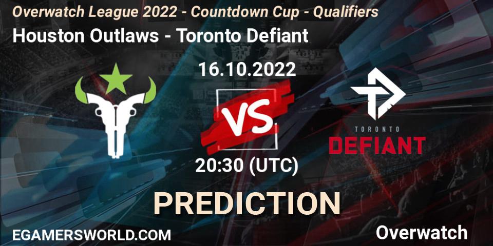 Houston Outlaws - Toronto Defiant: прогноз. 16.10.22, Overwatch, Overwatch League 2022 - Countdown Cup - Qualifiers