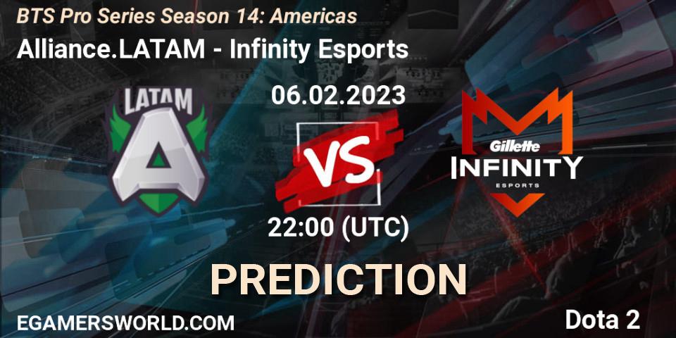 Alliance.LATAM - Infinity Esports: прогноз. 07.02.23, Dota 2, BTS Pro Series Season 14: Americas