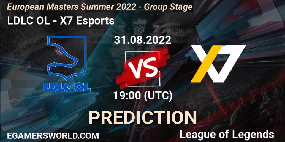 LDLC OL - X7 Esports: прогноз. 31.08.2022 at 19:00, LoL, European Masters Summer 2022 - Group Stage