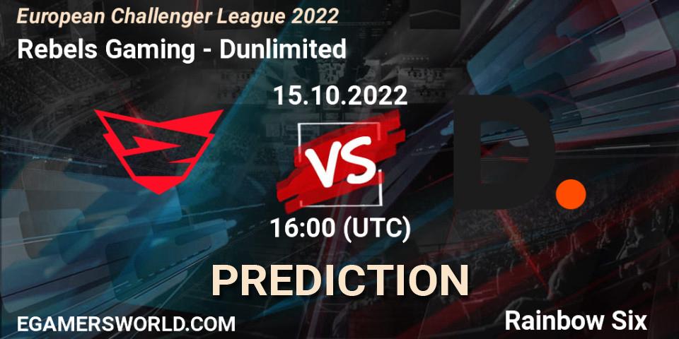 Rebels Gaming - Dunlimited: прогноз. 15.10.2022 at 16:00, Rainbow Six, European Challenger League 2022